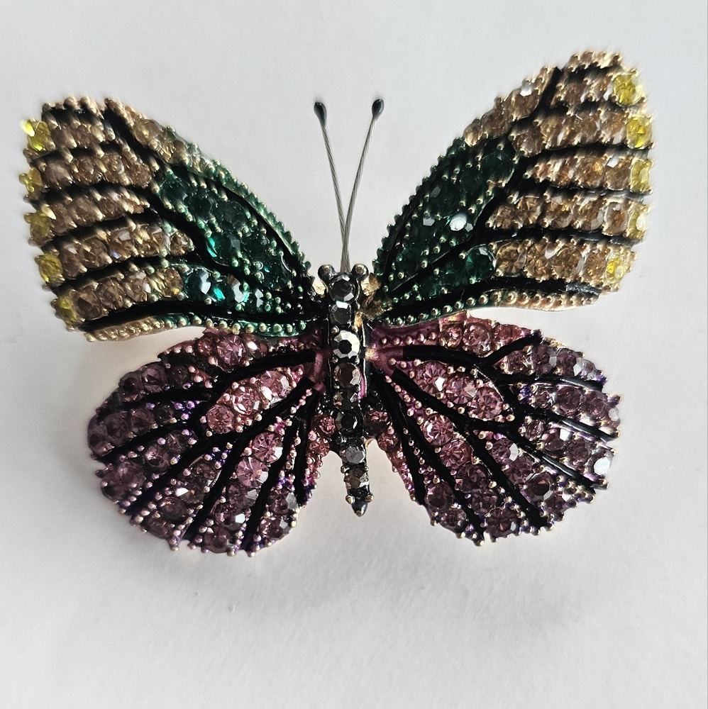 VTG Crystal Butterfly Brooch
